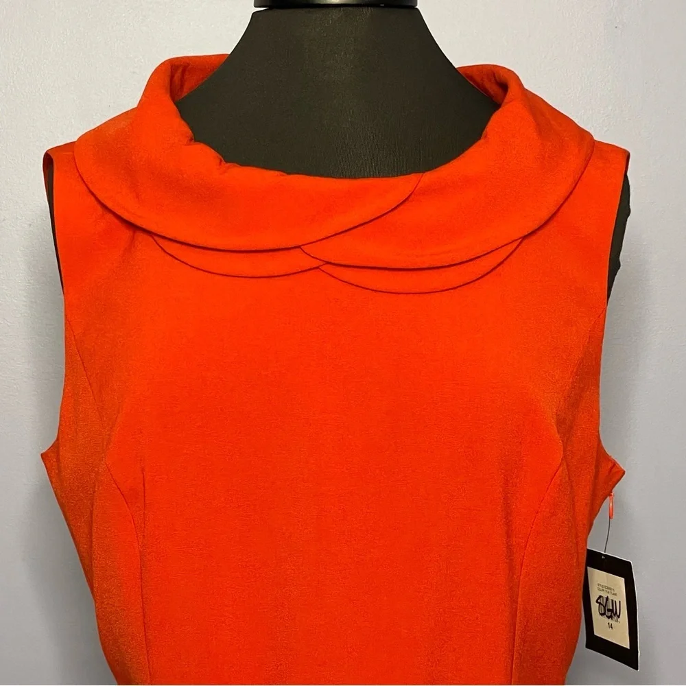 Ellen Tracy Red Sleeveless w/ Belt Women’s Dress Size 14 - Picture 3 of 11